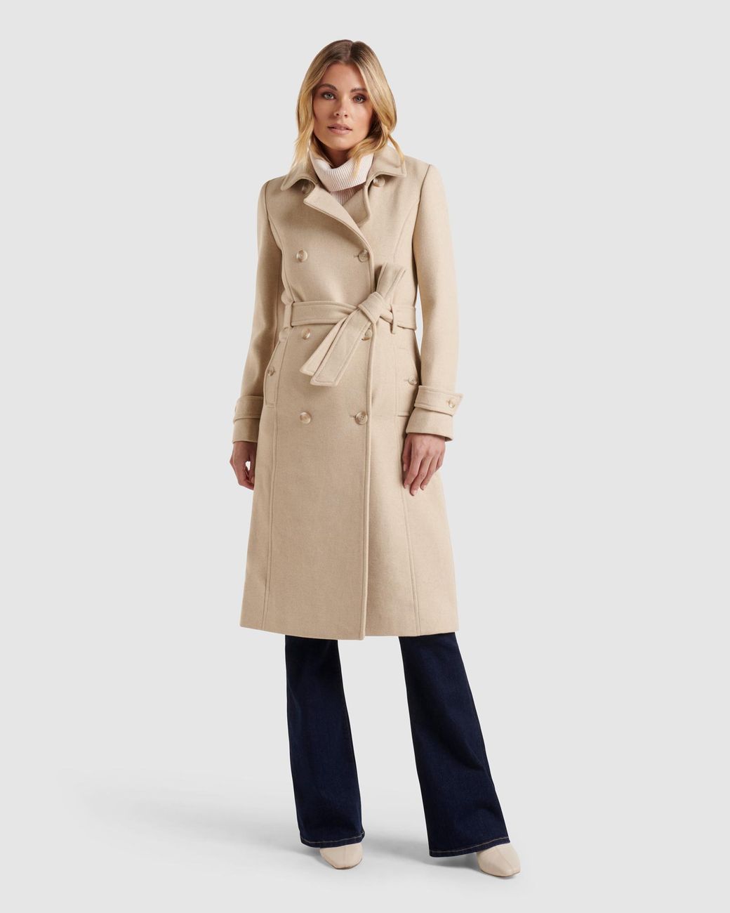 Forever New Wool Yolanda Trench Coat in Oatmeal (Natural) Lyst Australia