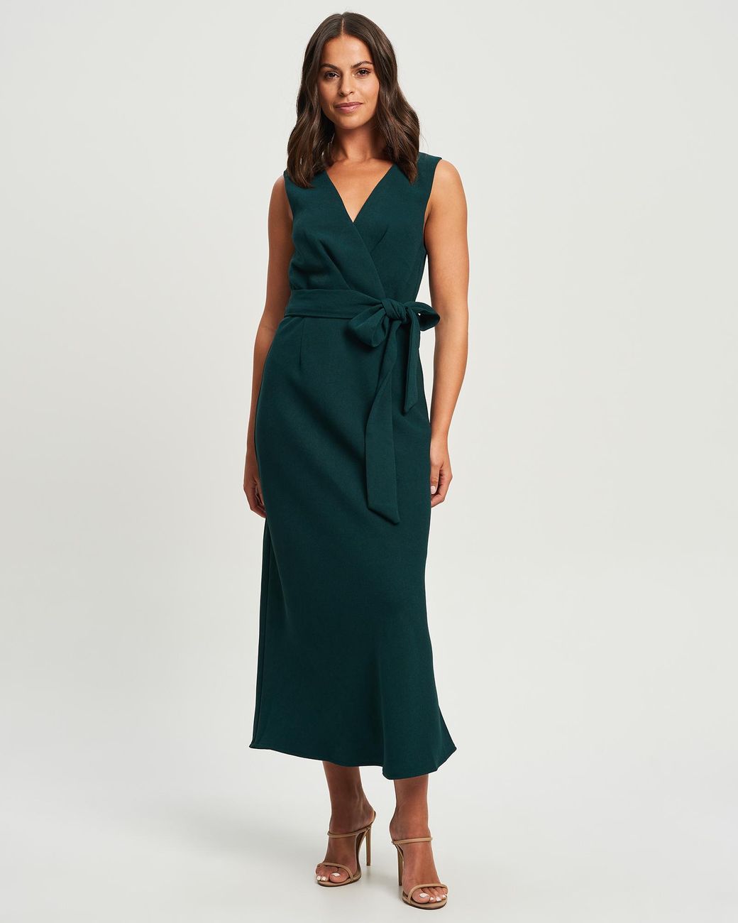 TUSSAH Eleanor Midi Dress in Green