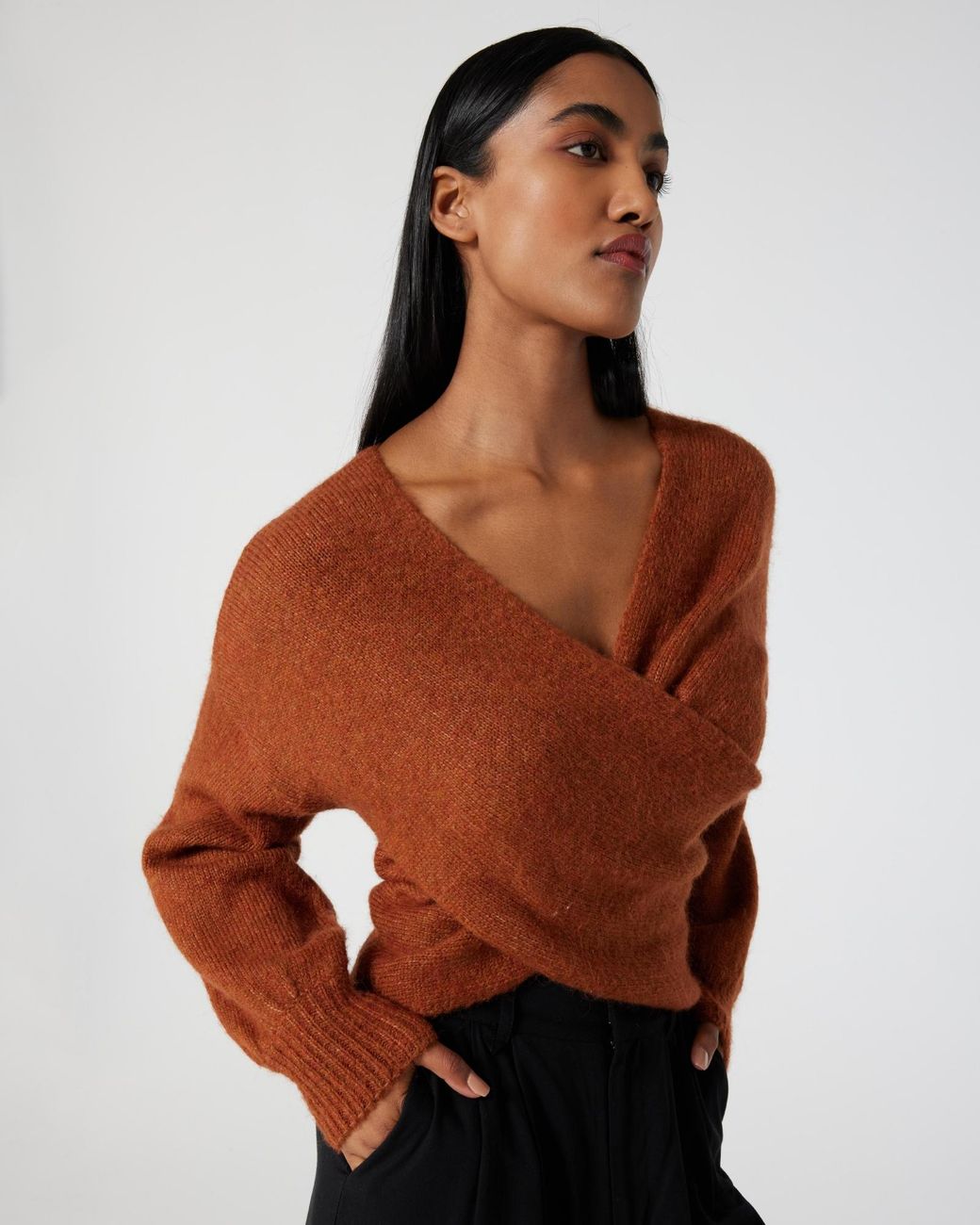 Jeanswest Charlotte Soft Cross Over Knit in Brown | Lyst Australia