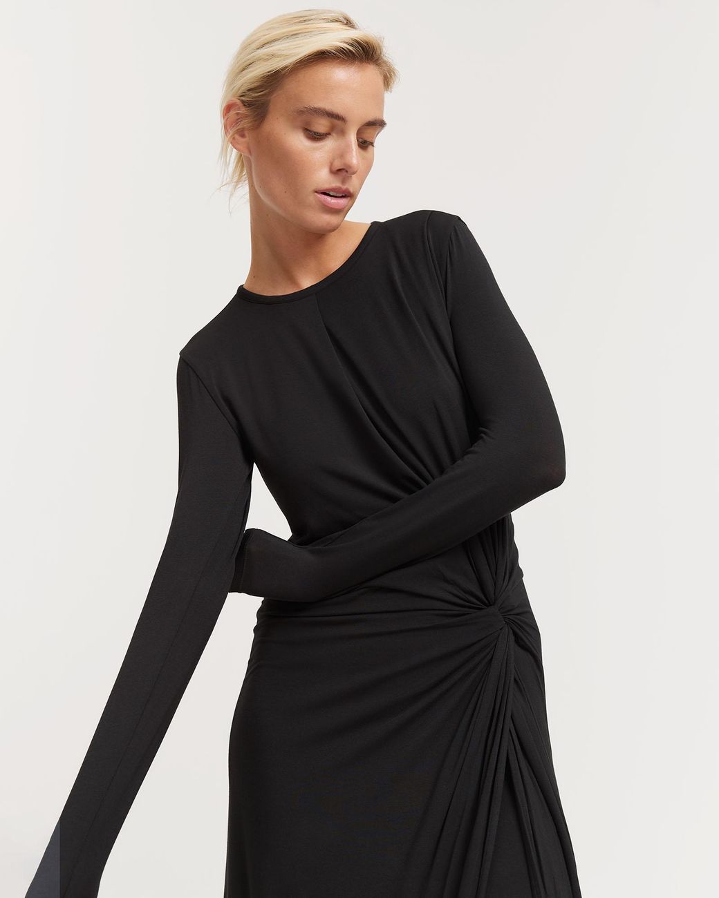 Country Road Drape Midi Dress in Black | Lyst Australia