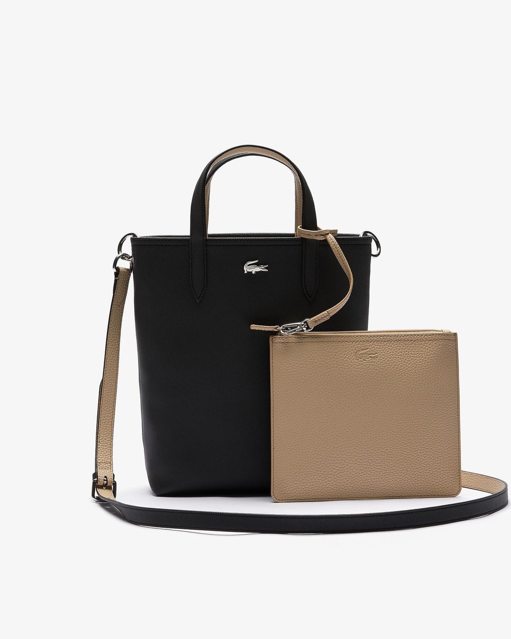 Lacoste Anna Reversible Coated Canvas Tote Bag in Black Lyst Australia