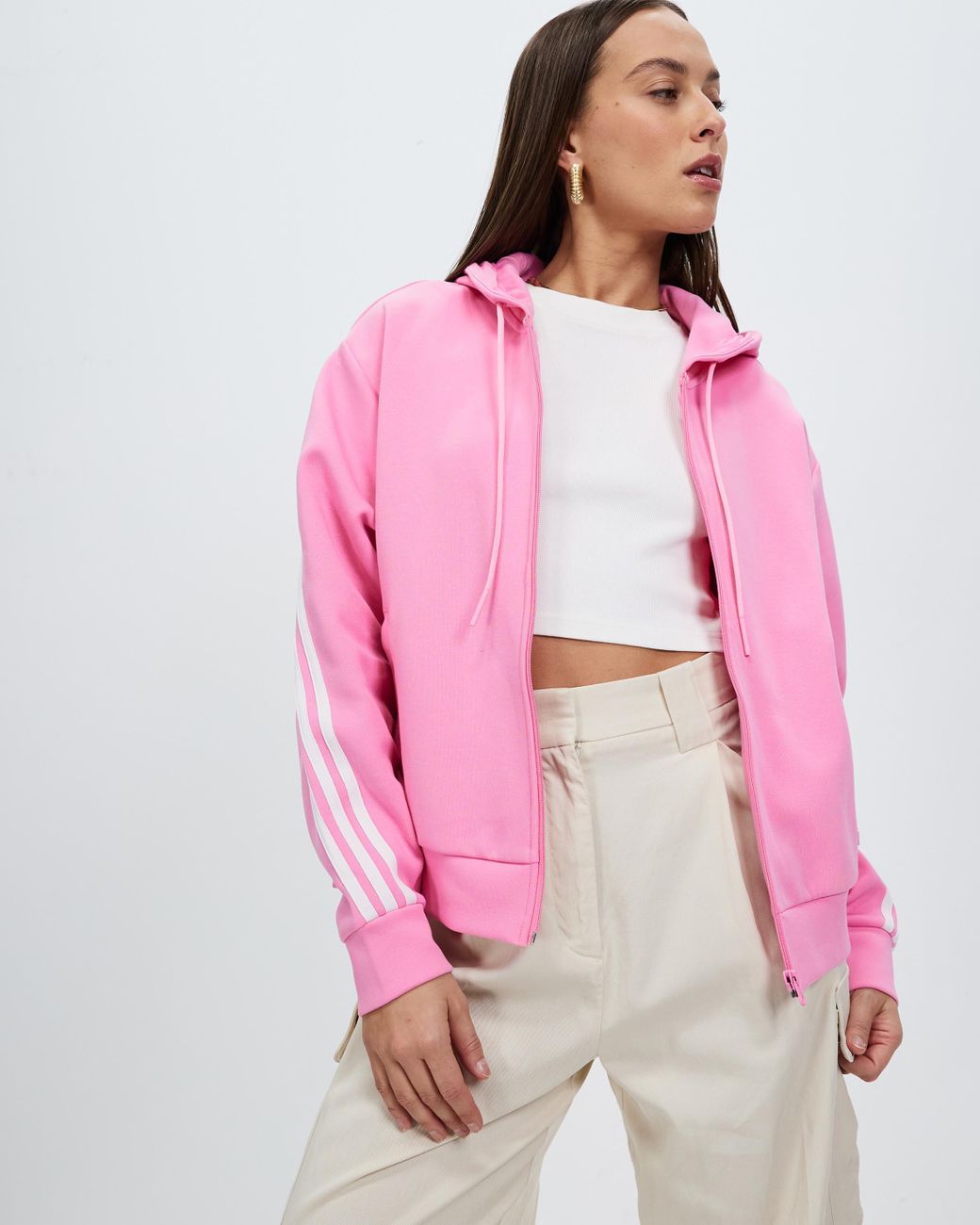 Australia Zip Stripes adidas Hoodie Full | 3 Future Pink Lyst Icons Sportswear in