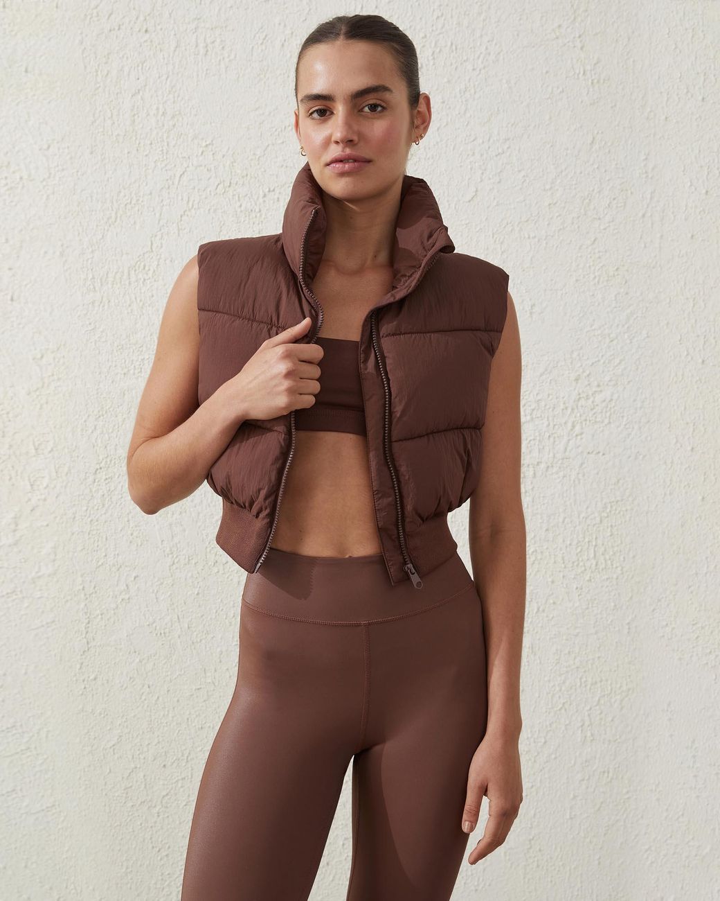 The Mother Cropped Puffer Vest