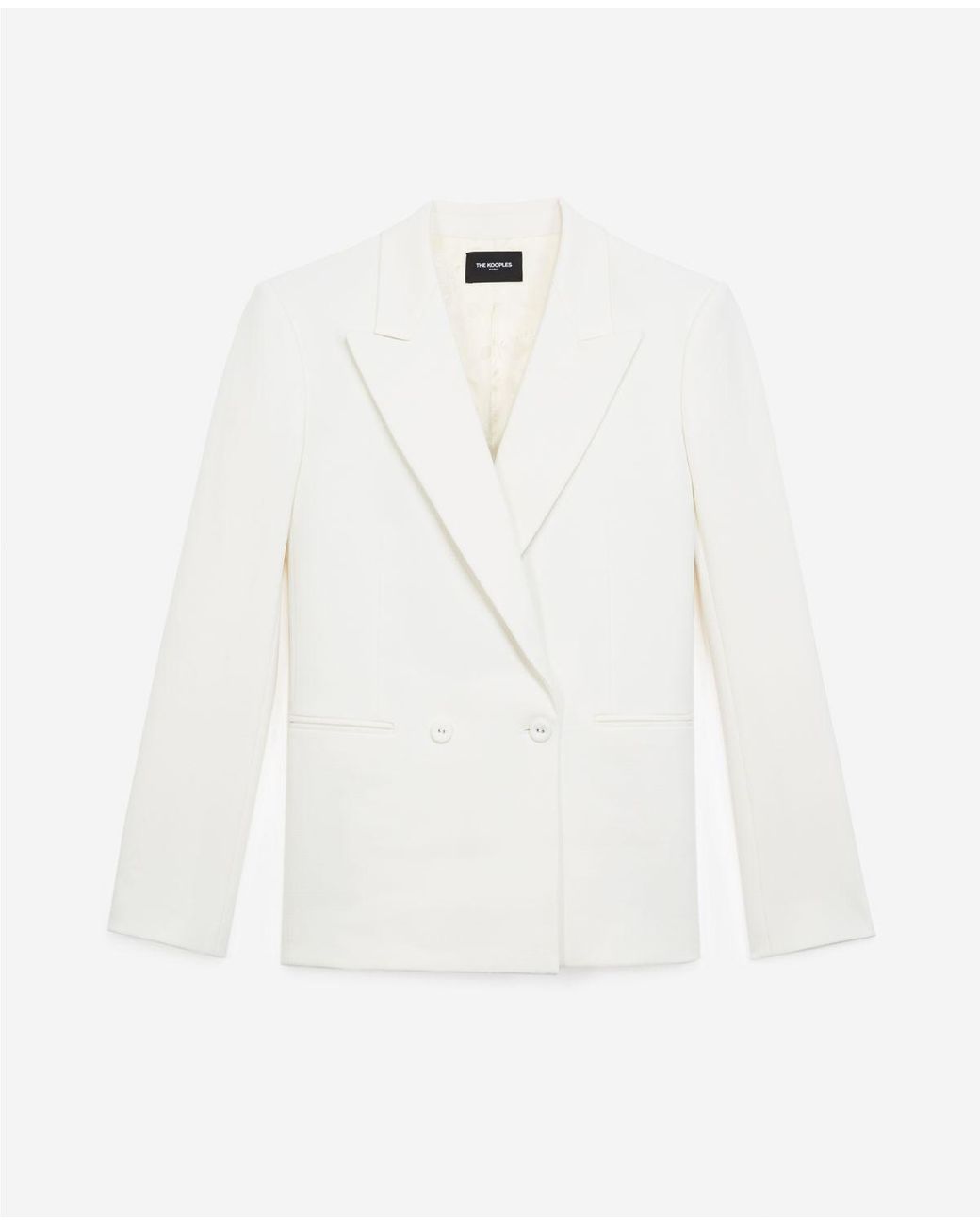 The Kooples Double-breasted Ecru Suit Jacket W/pockets in White - Lyst