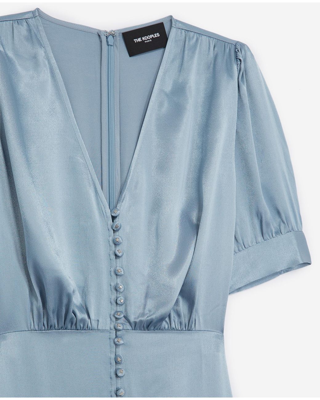 Robe longue bleu ciel à manches courtes The Kooples en coloris Bleu | Lyst