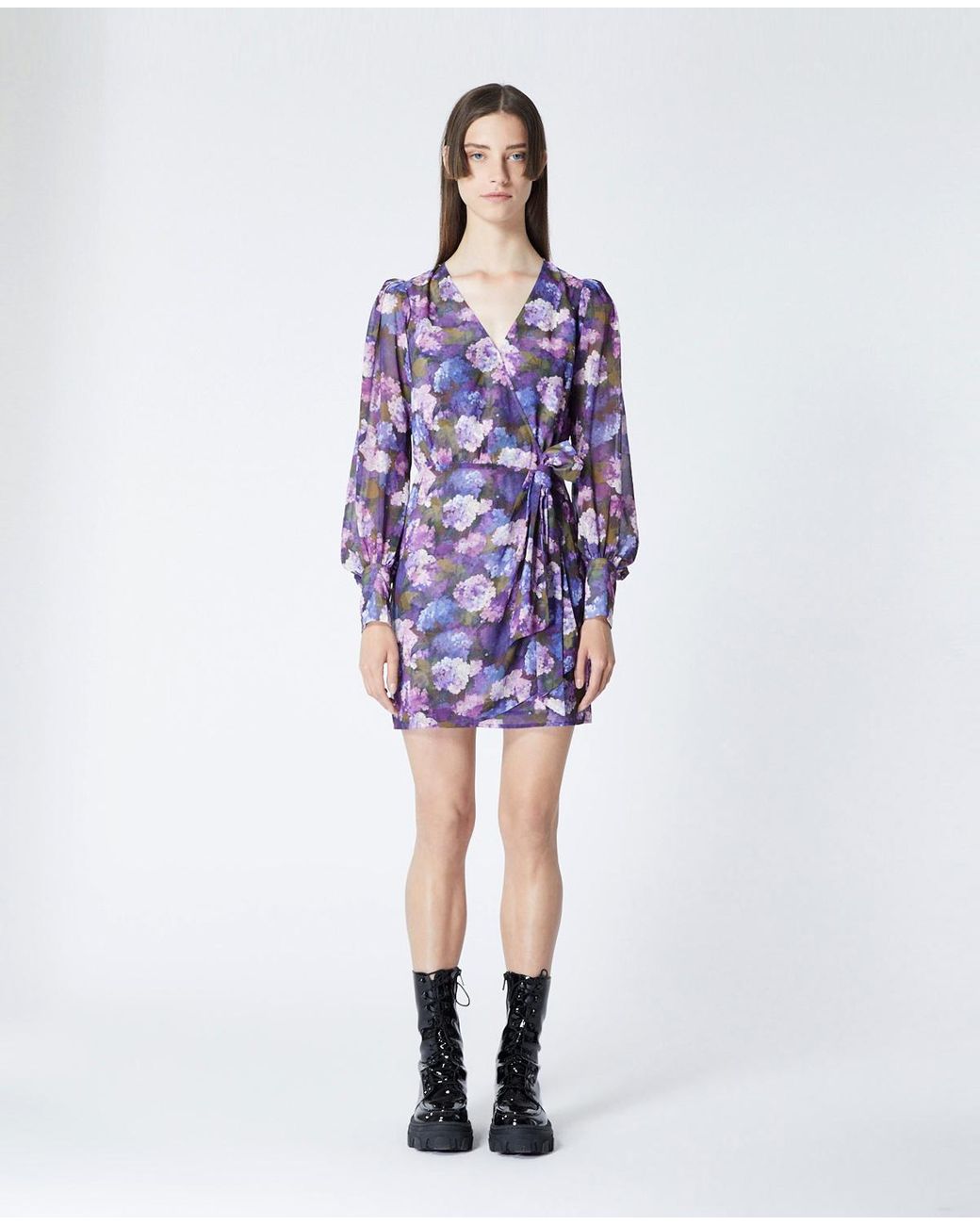 Robe portefeuille imprimé violet The Kooples en coloris Violet | Lyst