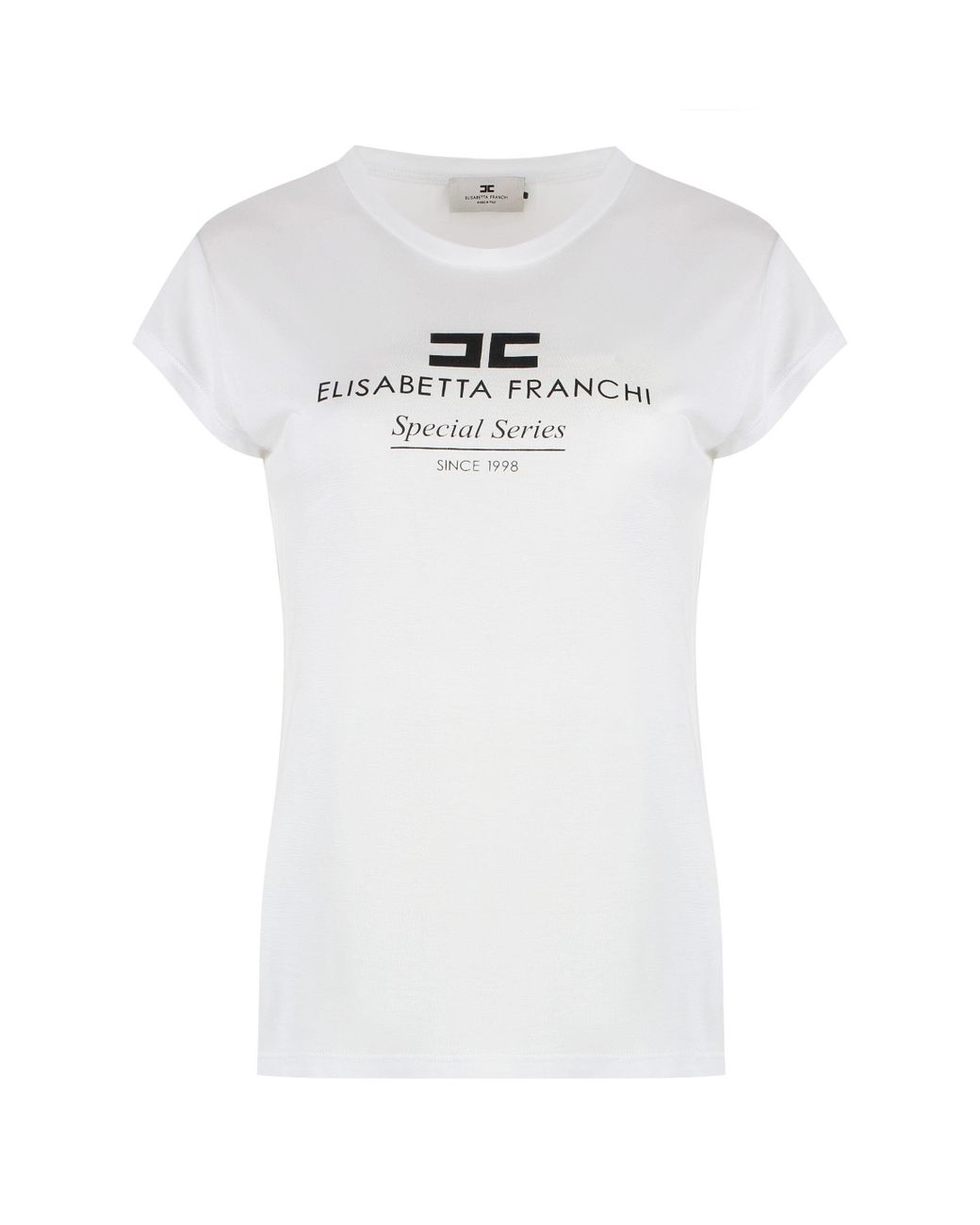 【関税・送料込み】ELISABETTA FRANCHI WHITE COTTON T-SHIRT elisabetta-franchi-White-Logo-
