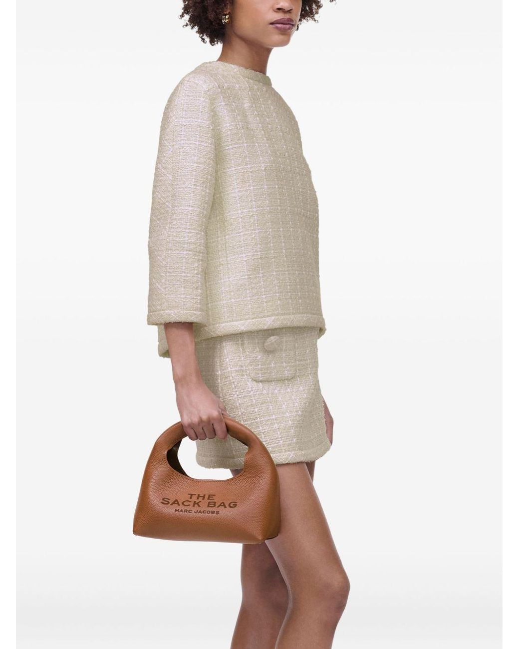 Marc Jacobs Brown The Sack Bag Mini Leather Sack Bag