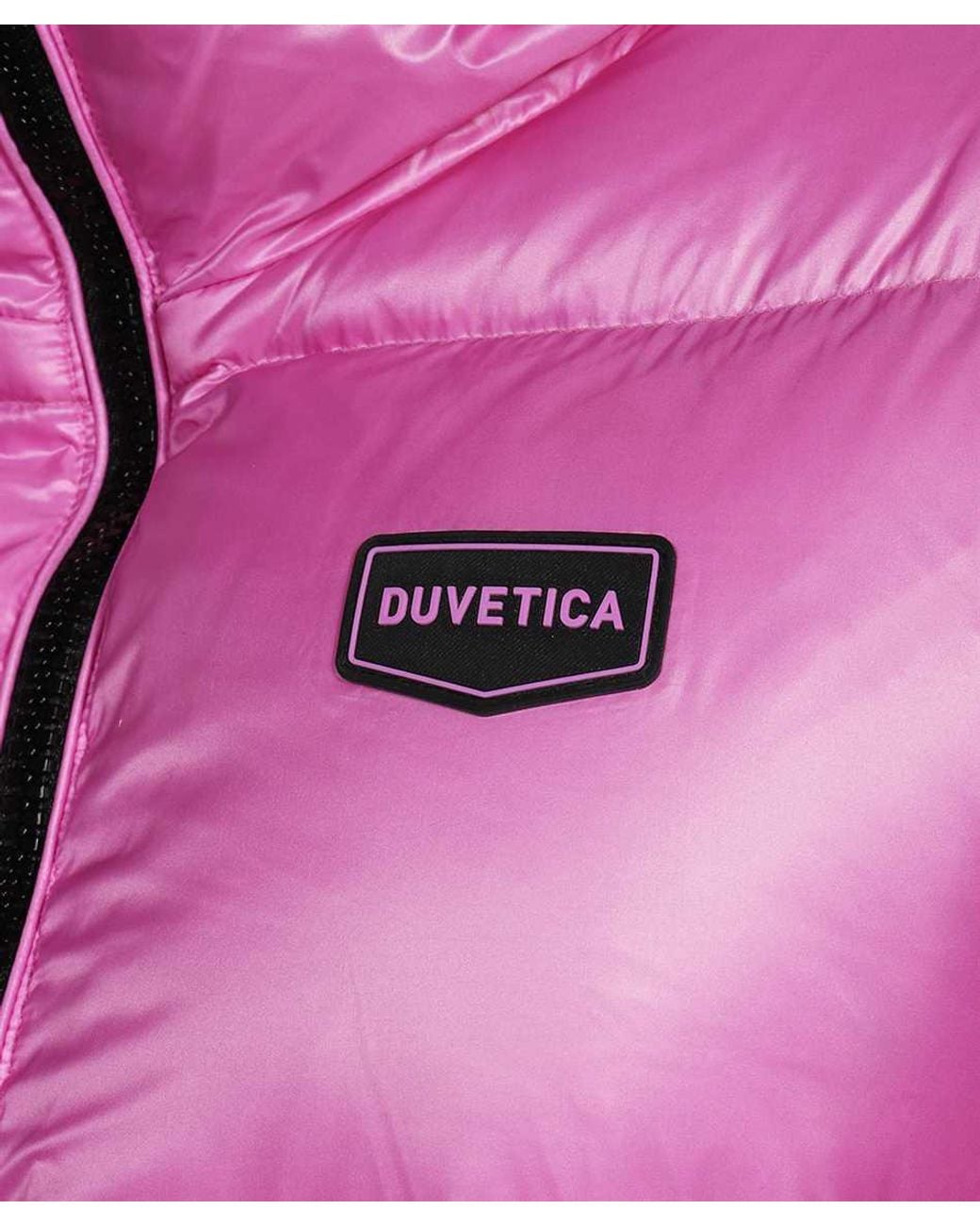 Duvetica Pink Belted Hooded Long Down Jacket