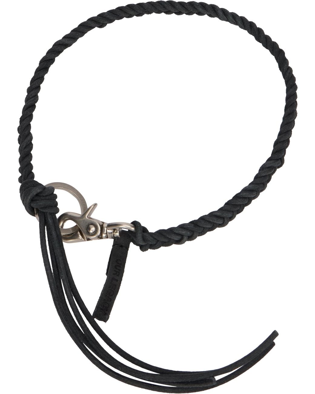 Our Legacy Black Ladon Leather Keychain for men