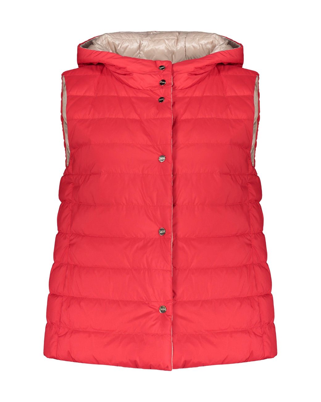 Herno Puffy Jacket Without Sleeves With Reversible Hood in Red | Lyst