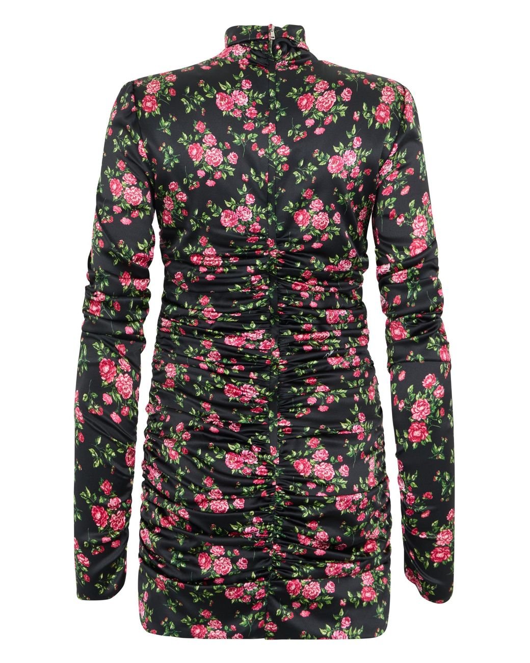 Dolce & Gabbana Black Short Dress With Floral Print