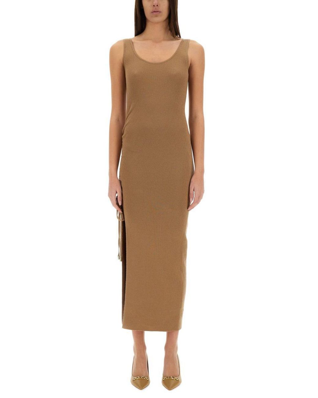 ワンピース Michael By Michael Kors Stretch Wool Blend Camisole Dress Michael Kors Stretch Wool Blend Camisole Dress in Natural | Lyst