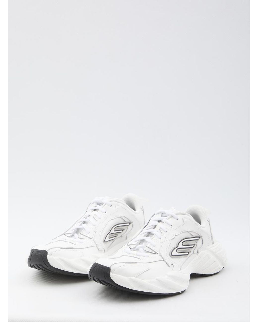 【BALENCIAGA】Monday レザースニーカー White Monday rubber-trimmed leather sneakers | NET-A-PORTER