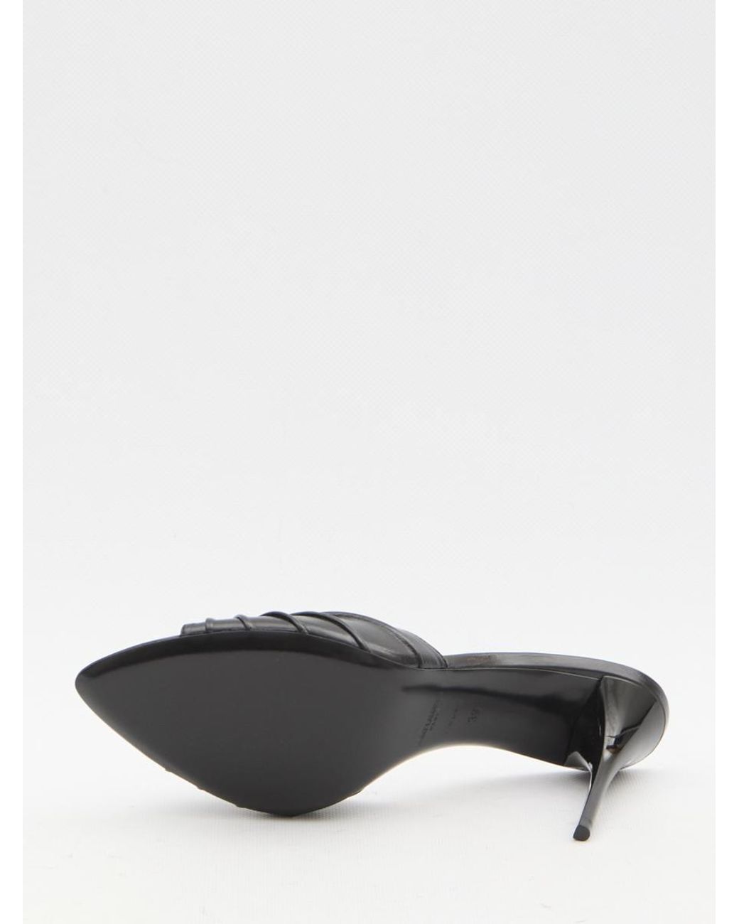 上品【Saint Laurent】『Babylone Cassandre 90』leather mules Babylone Cassandre 90 leather mules in brown - Saint Laurent