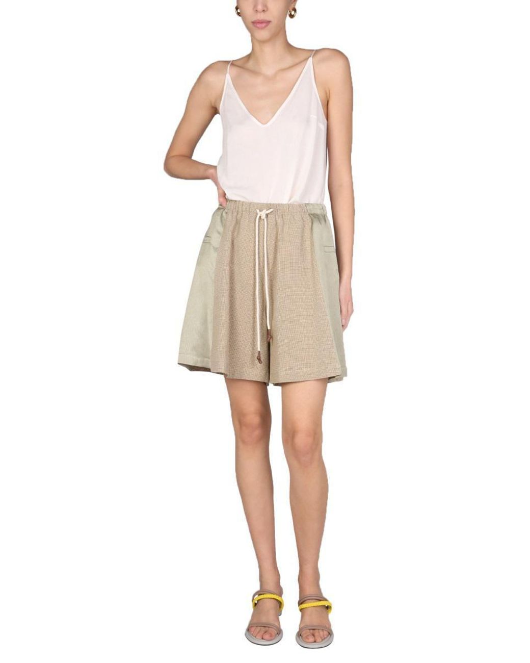 ショートパンツ ALYSI SS22 BERMUDA WITH TARTAN MOTIF (102129_P2008ANIS) Alysi Bermuda With Tartan Motif in Natural | Lyst