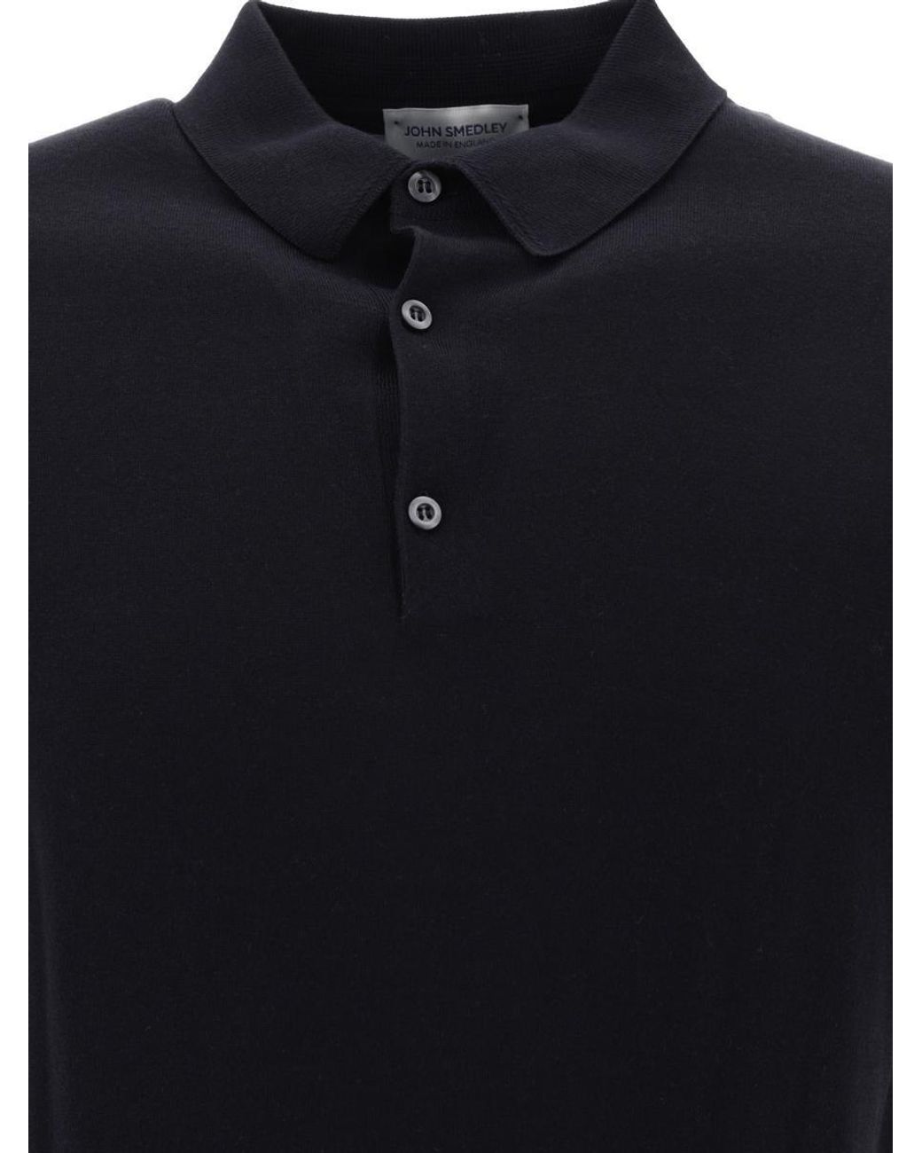 John Smedley Polo Shirts in Black for Men | Lyst