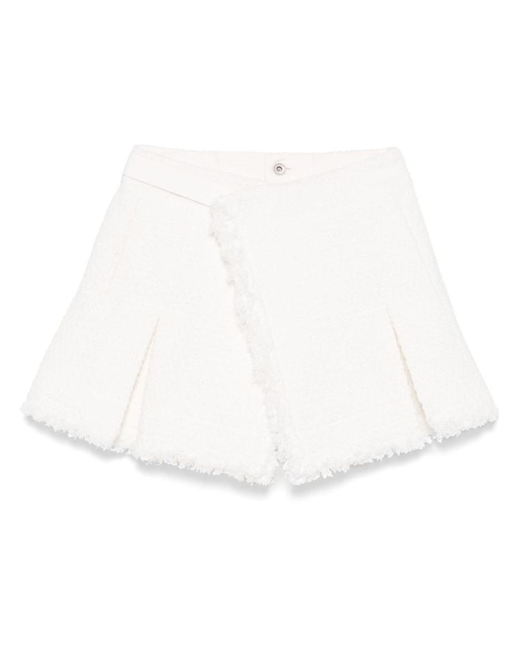 Sacai Denim Mix Shorts in White | Lyst