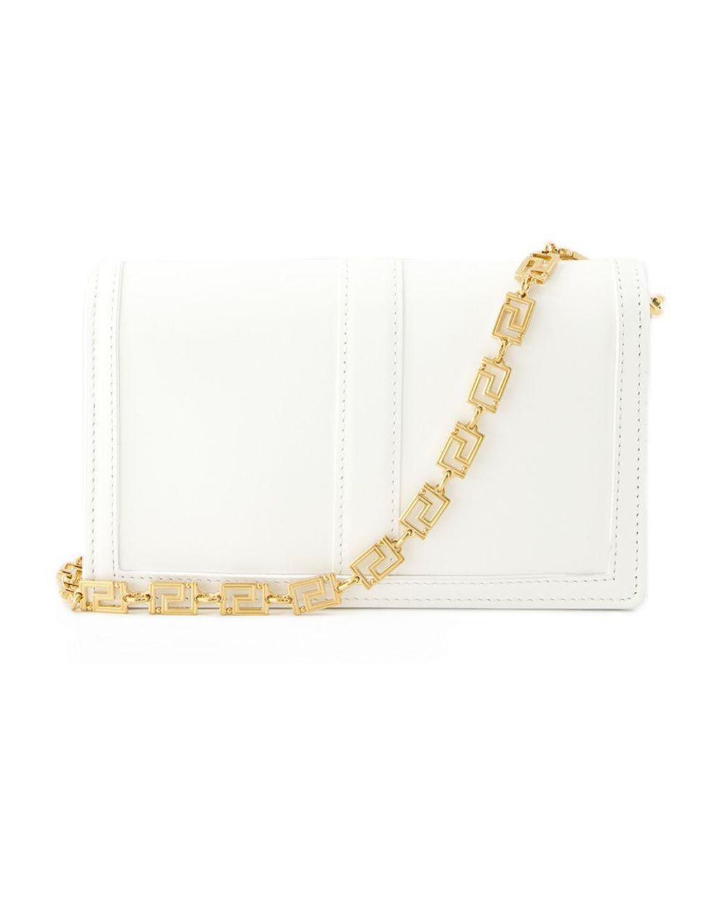 Versace Greca Goddess Wallet On Chain in White | Lyst