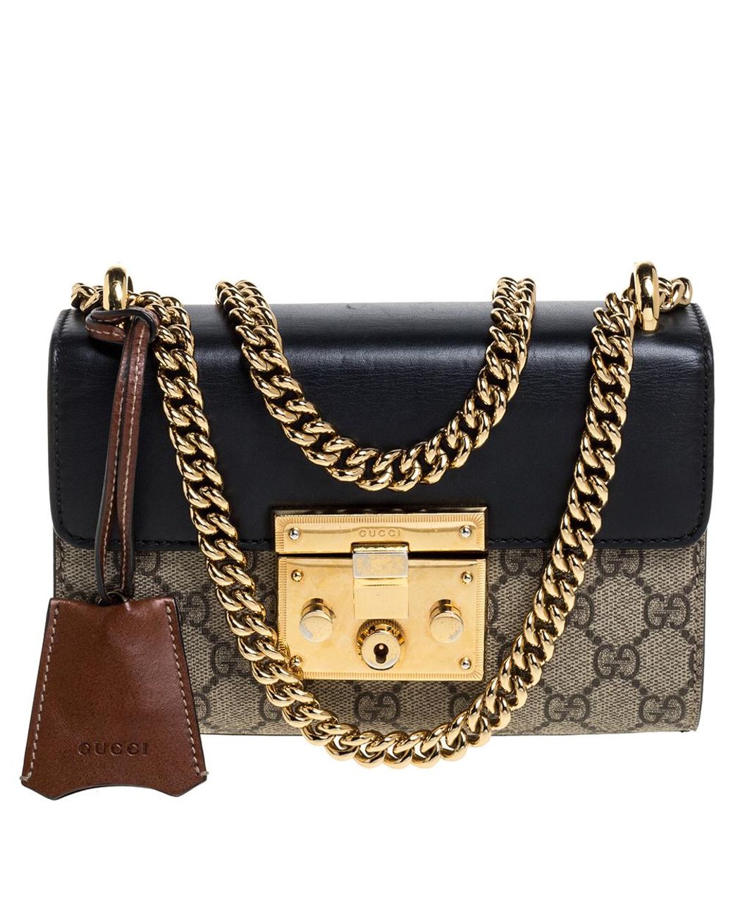 small padlock gg supreme canvas & leather shoulder bag