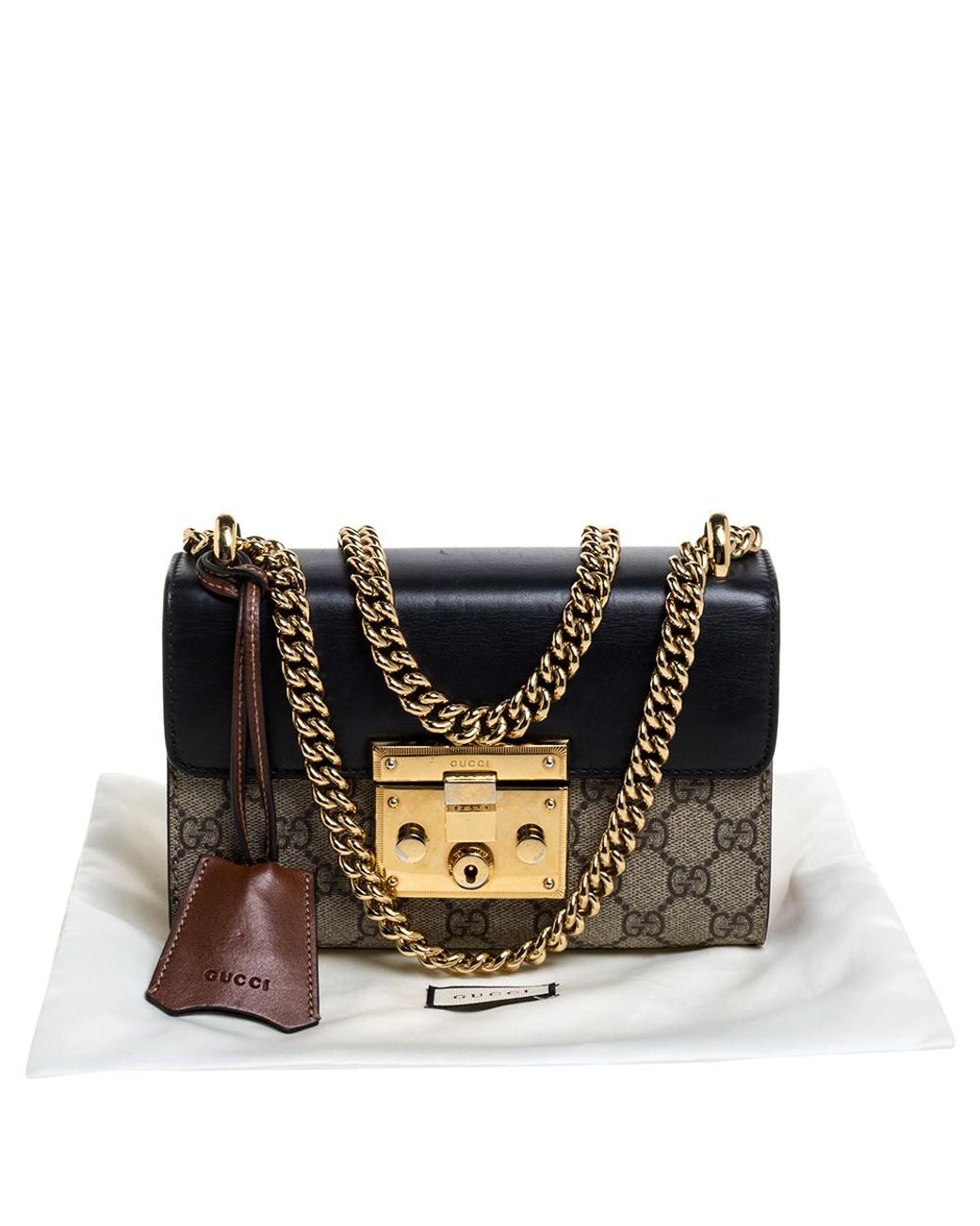 gucci padlock small gg supreme canvas shoulder bag