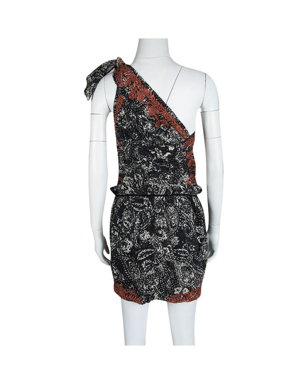 Isabel Marant Cotton Black And Red Eyelet Embroidered Knotted One ...