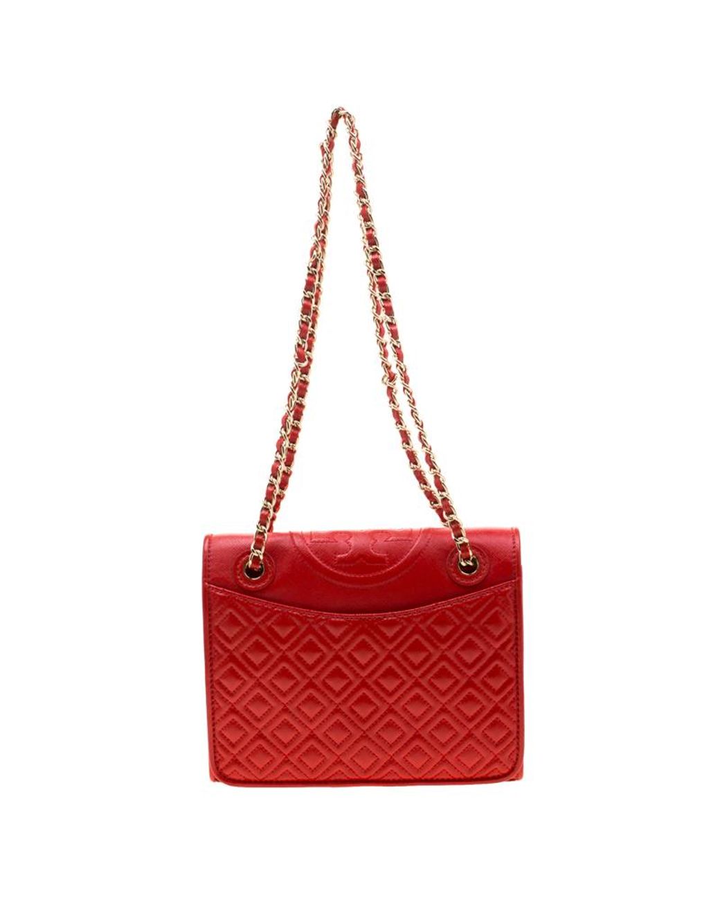 Tory Burch Dark Orage Leather Fleming Crossbody Bag in Orange Lyst