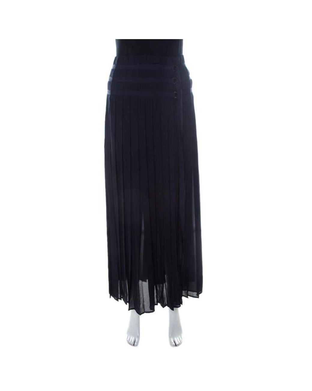 navy silk maxi skirt