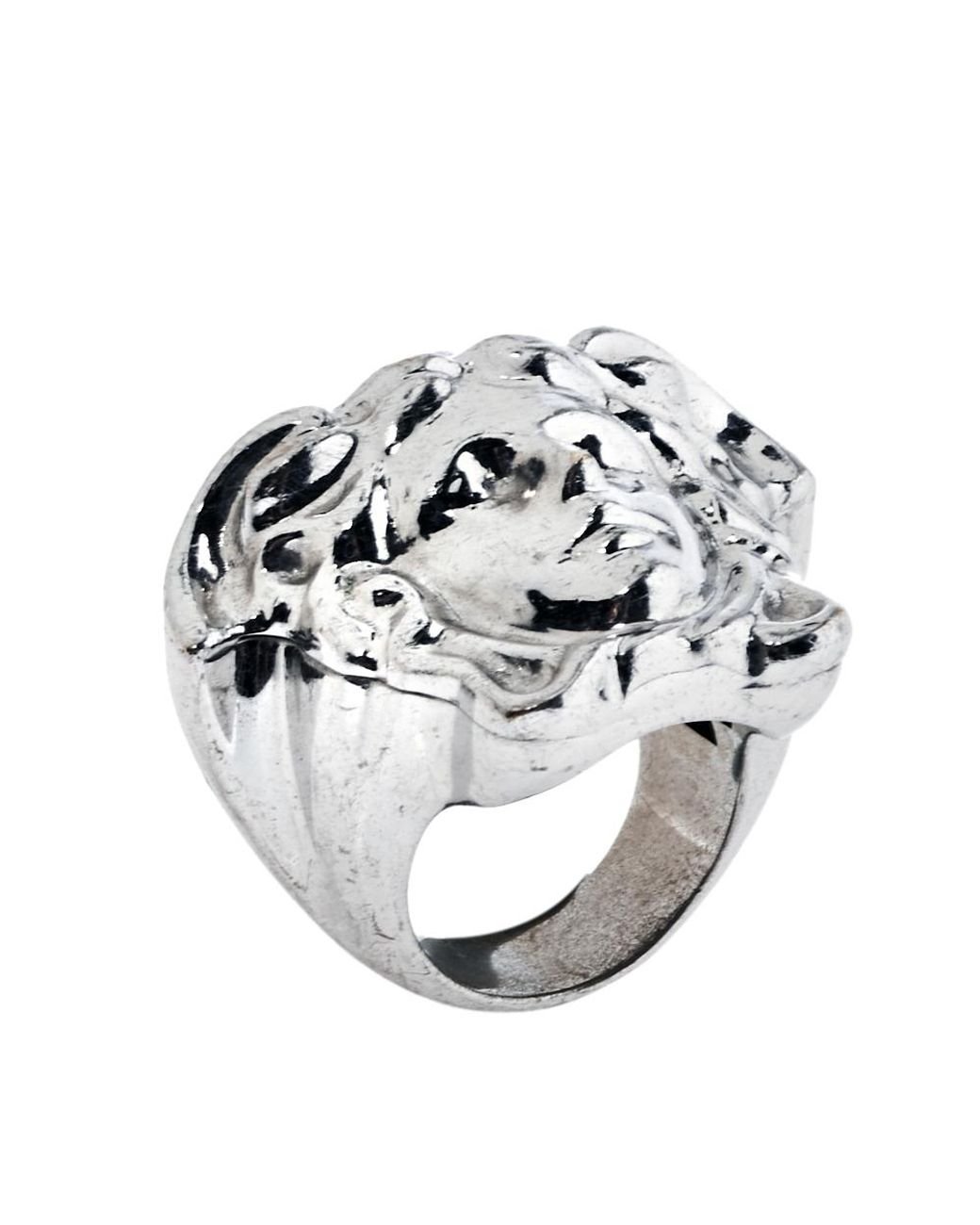 Versace Silver Tone Medusa Ring in Metallic for Men - Lyst