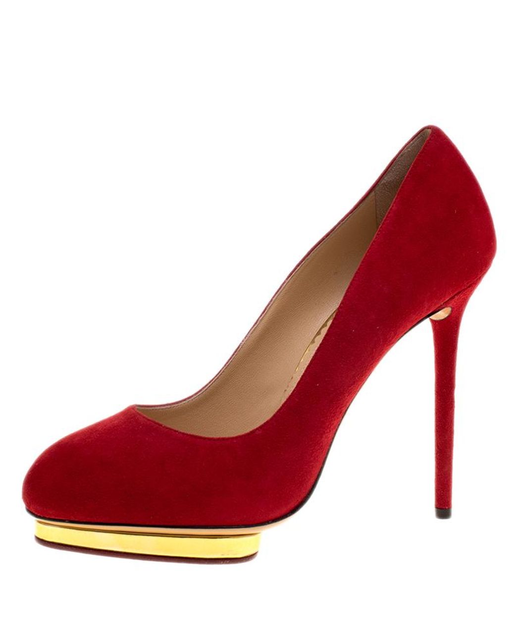 Charlotte Olympia Red Suede Dotty Platform Pumps Size 40.5 - Save 58% - Lyst