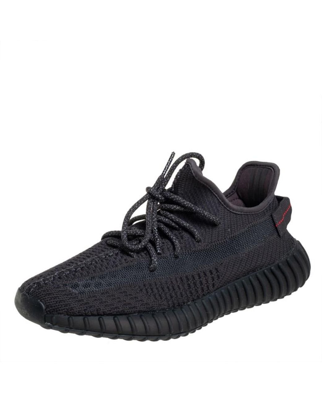 Yeezy Black Knit Fabric Boost 350 V2 Low Top Sneakers for Men - Lyst