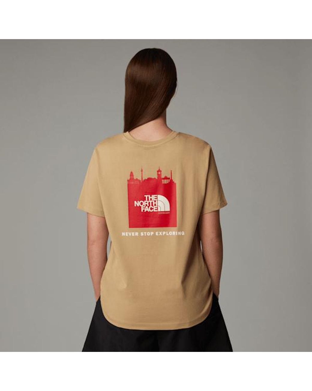 Khaki north face t shirt best sale