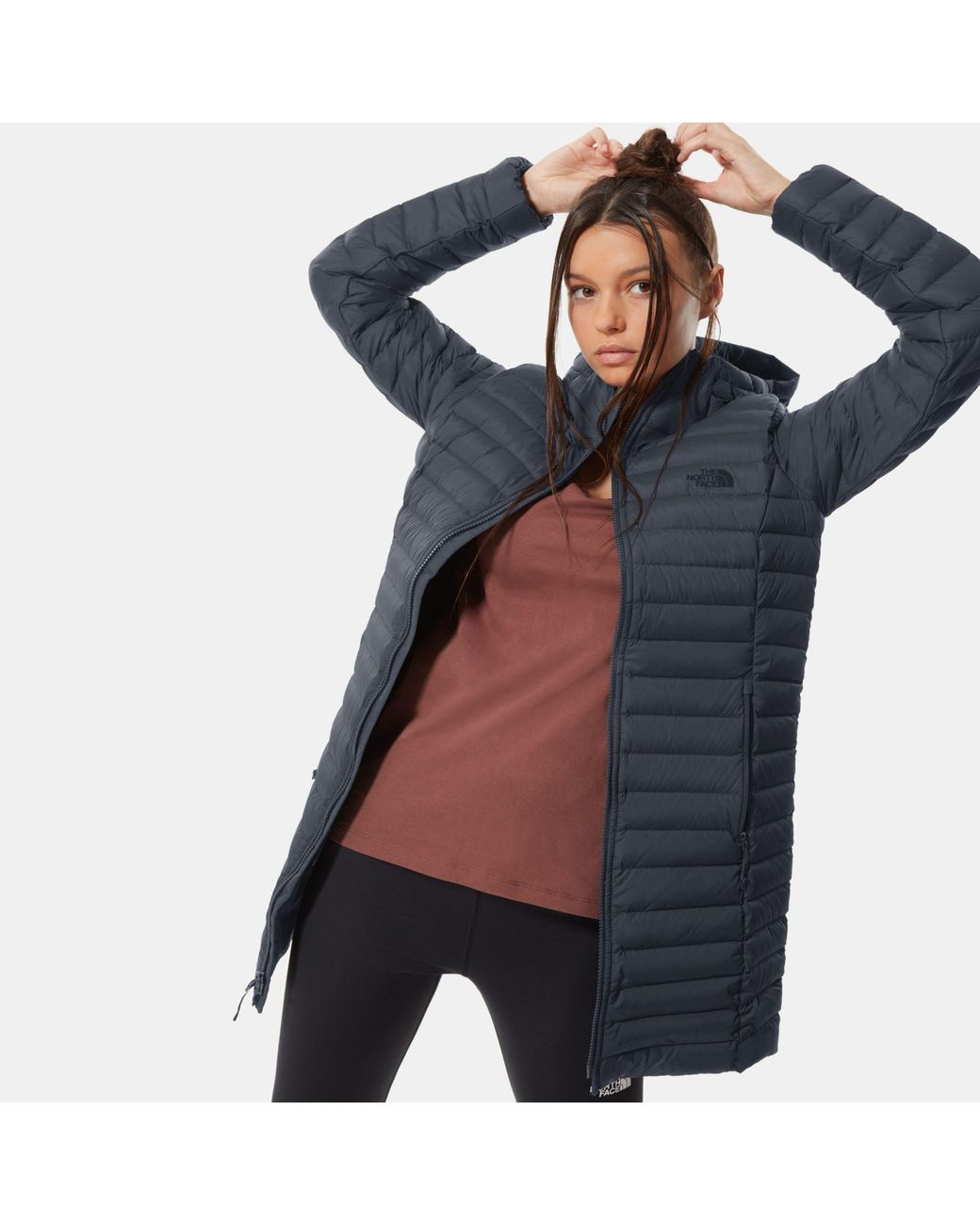 North Face Stretch Down Parka in Navy 