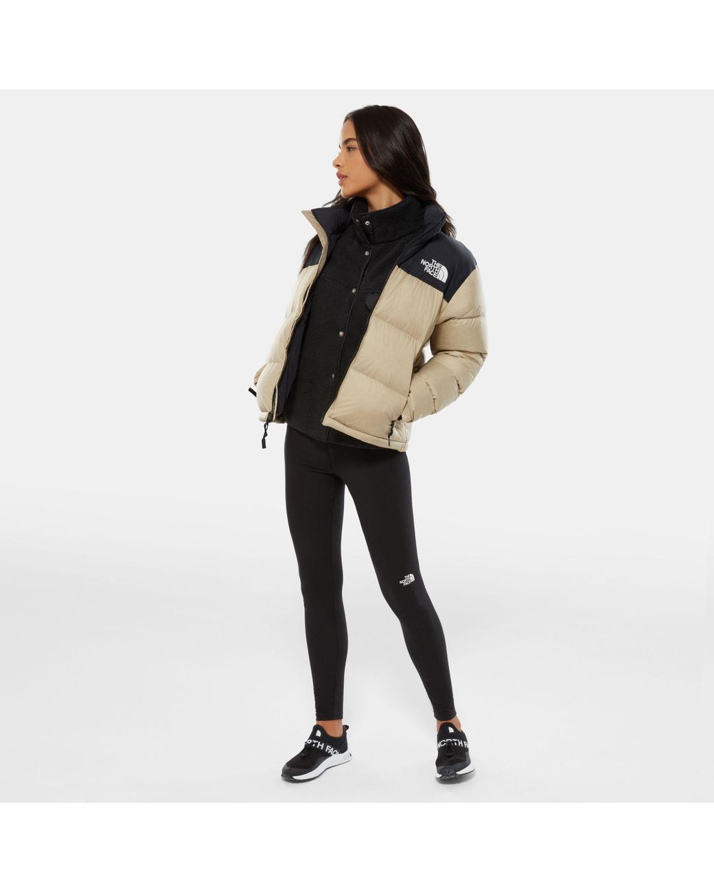 beige north face tracksuit
