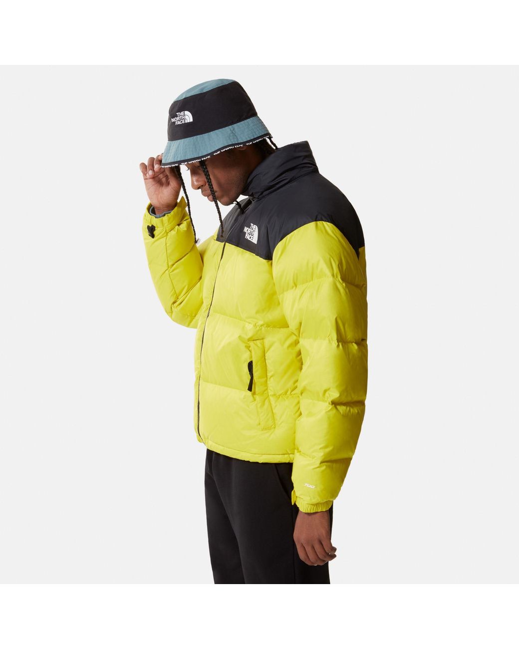 yellow north face puffer