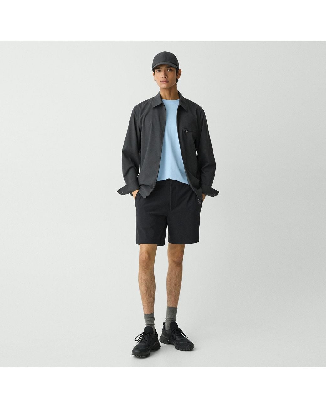 Theory Black Curtis Drawstring Short for men