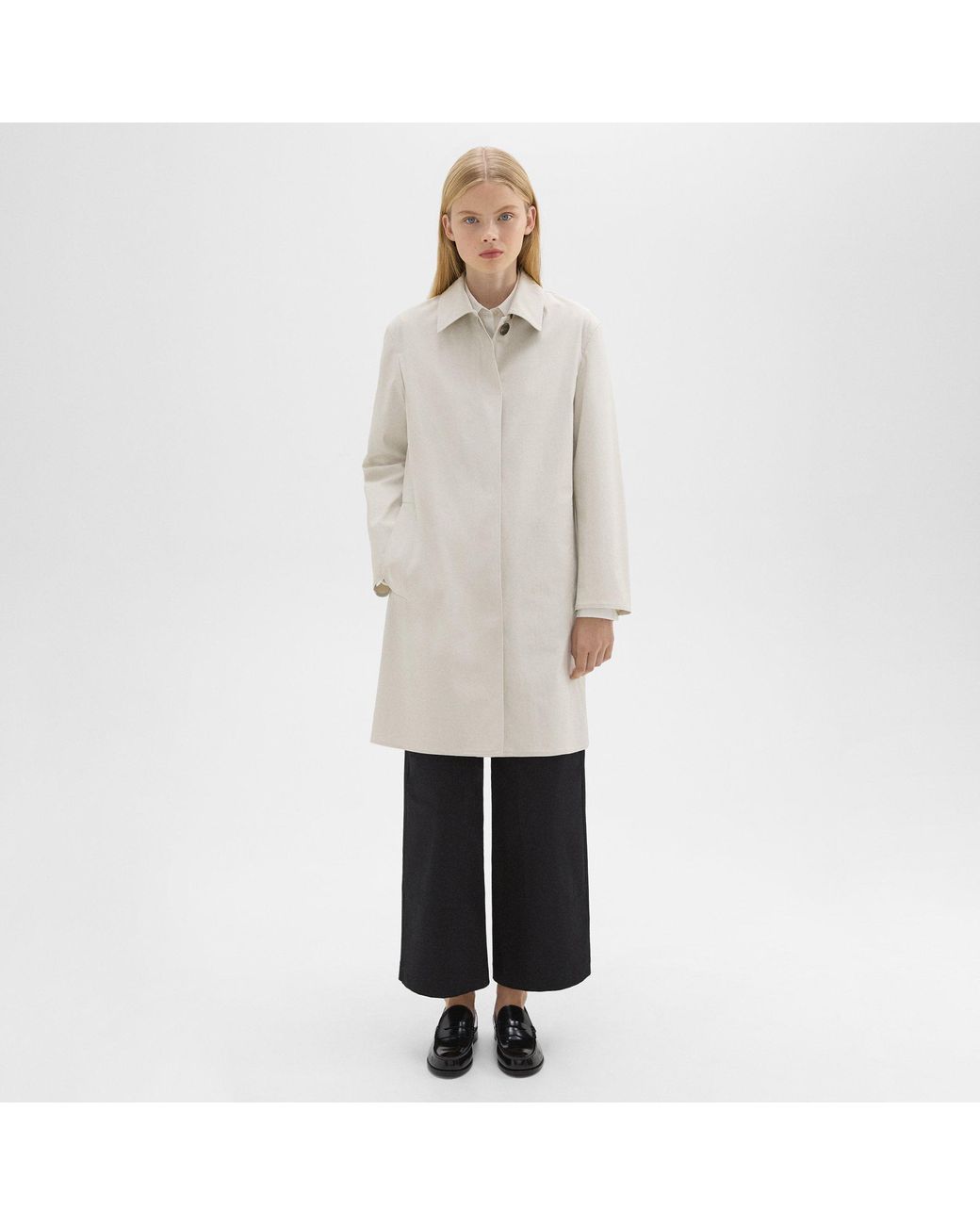 Theory white coat with hood cheapest and pockets