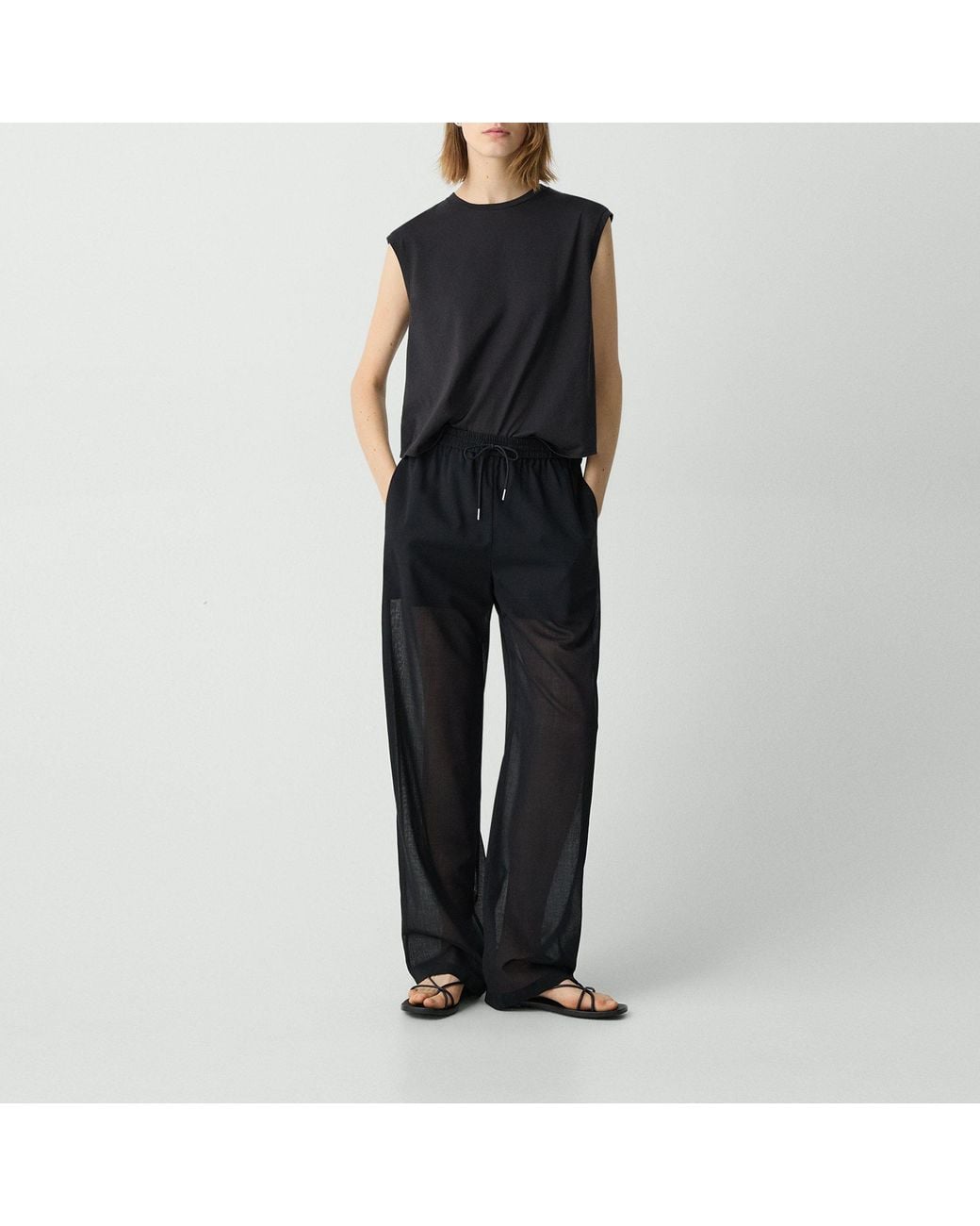 Theory Black Drawcord Pull-On Pant
