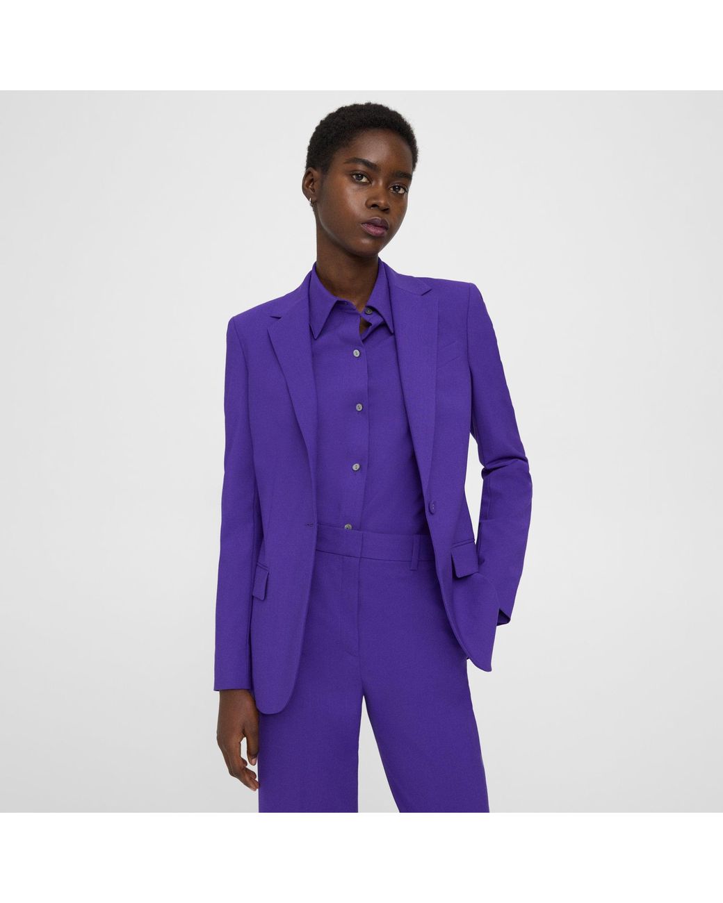 Theory Staple Blazer In Good Wool in Purple | Lyst