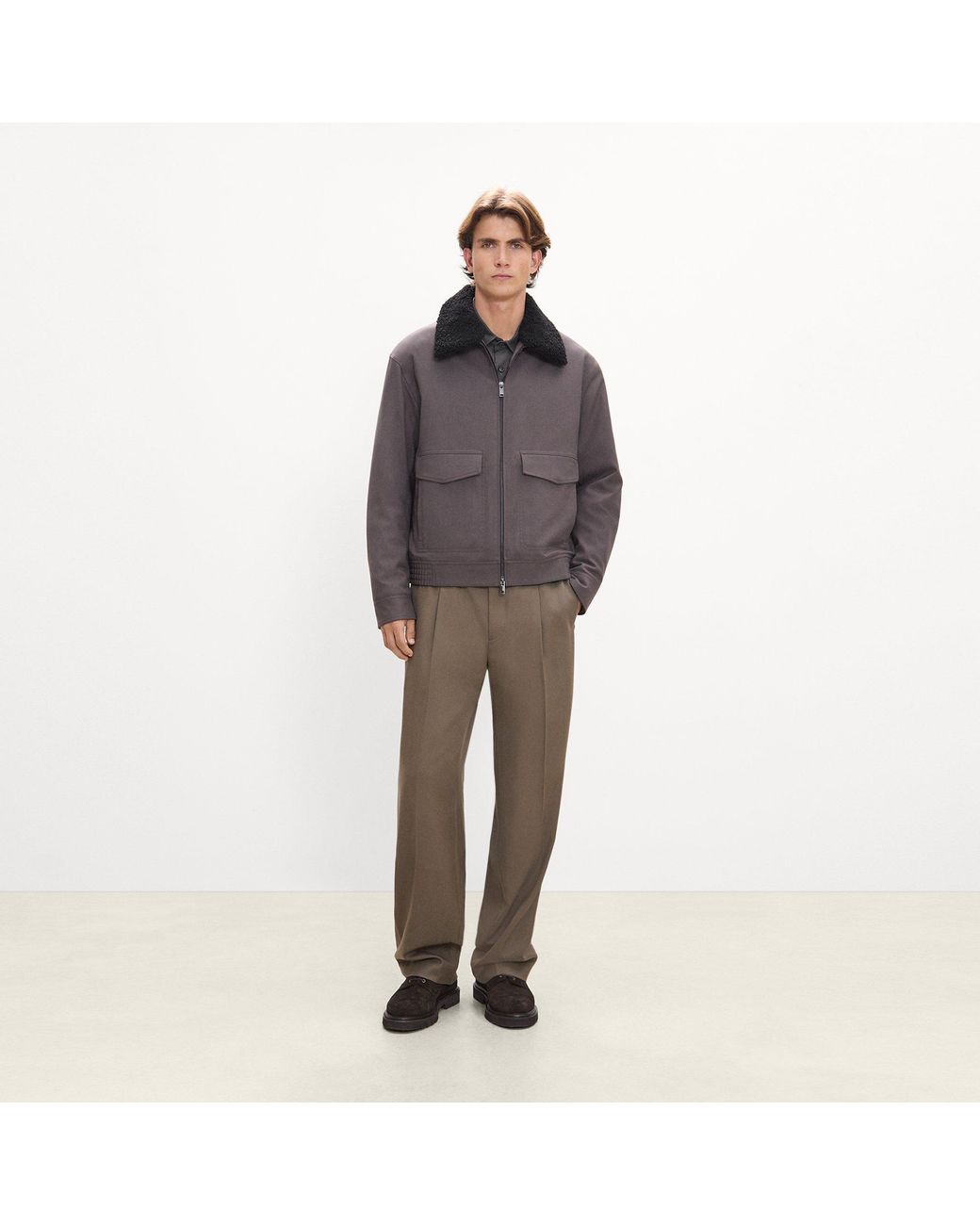 Theory Gray Aviator Jacket for men