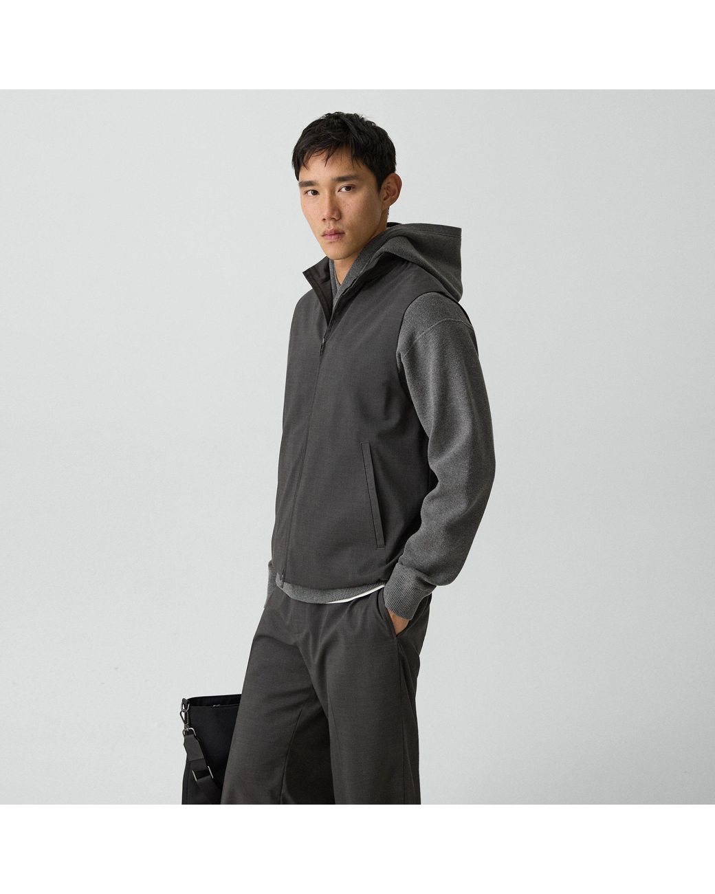 Theory Gray Zip Vest for men