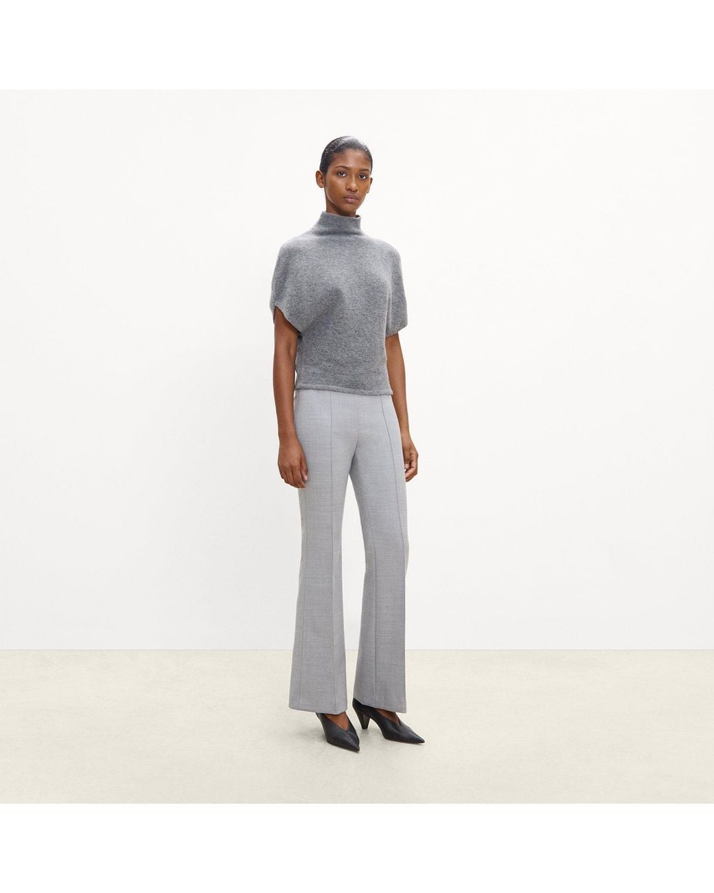 Theory White Side-Zip Flare Pant