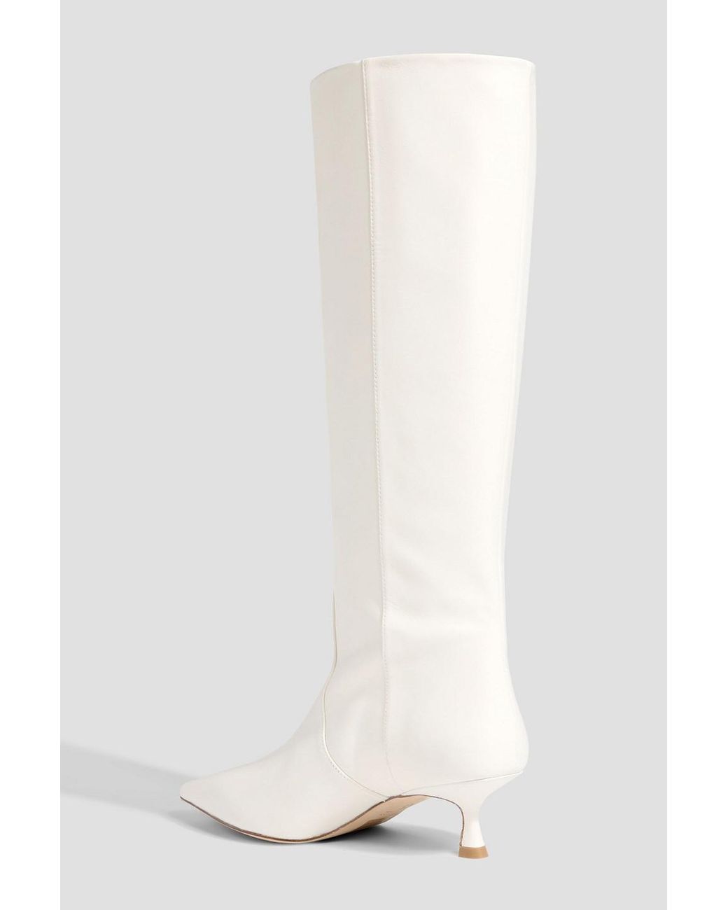 Stuart Weitzman White Naomi 50 Leather Knee Boots