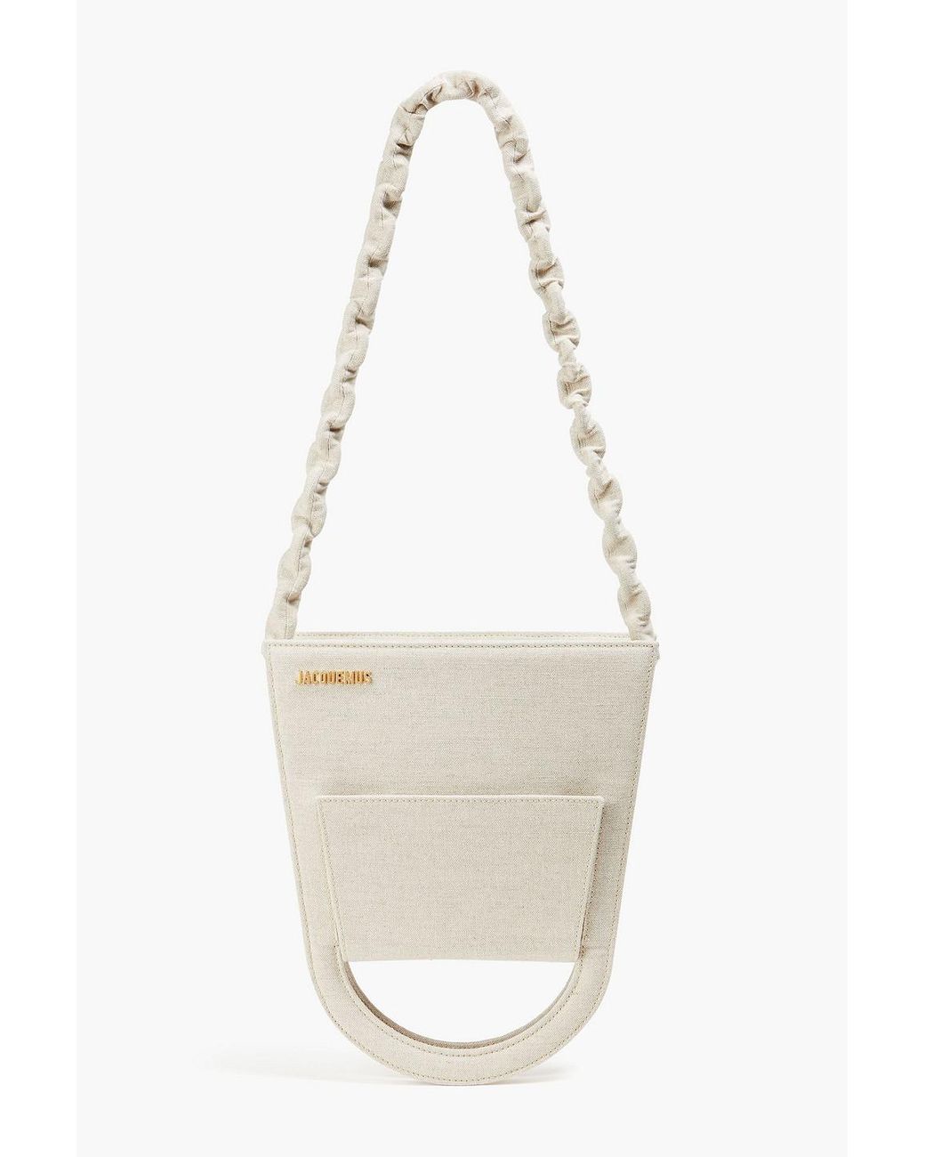 Jacquemus Le Sac A L'envers Suede Shoulder Bag in White | Lyst