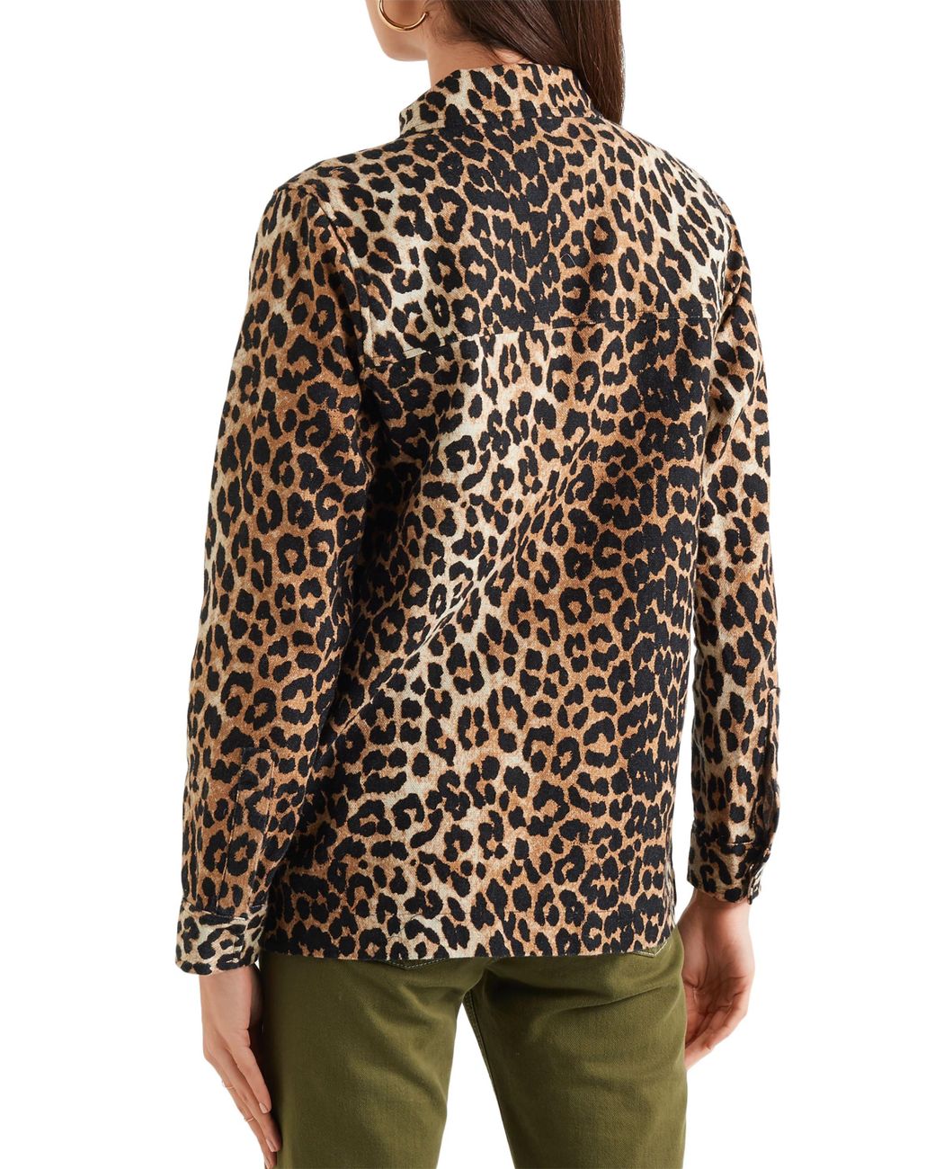 Ganni Camberwell Leopard-print Linen And Cotton-blend Canvas Jacket Animal  Print in Brown | Lyst