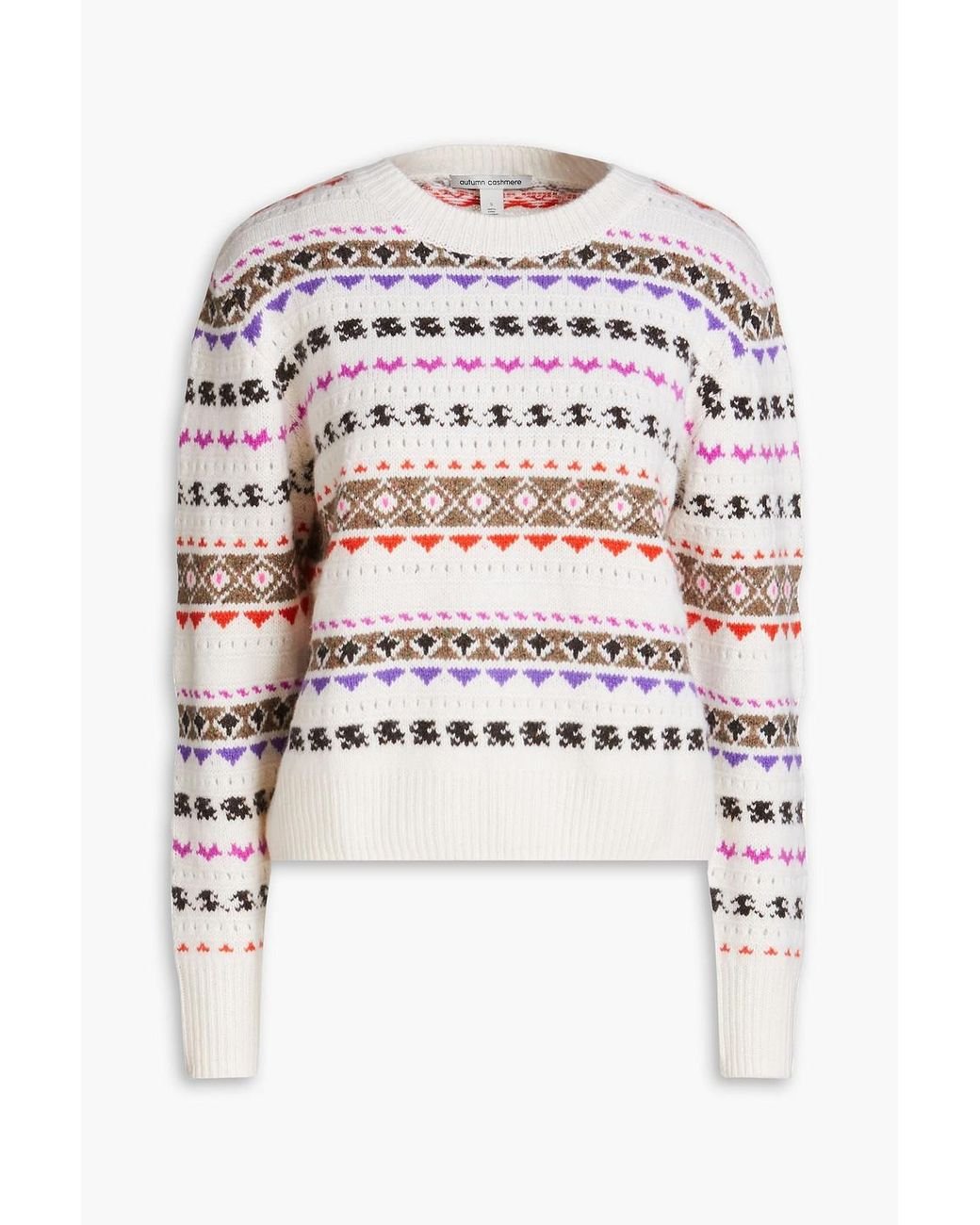Fair isle top cashmere sweater