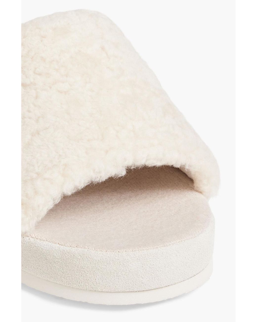Vince Kenia Shearling Slides in White | Lyst