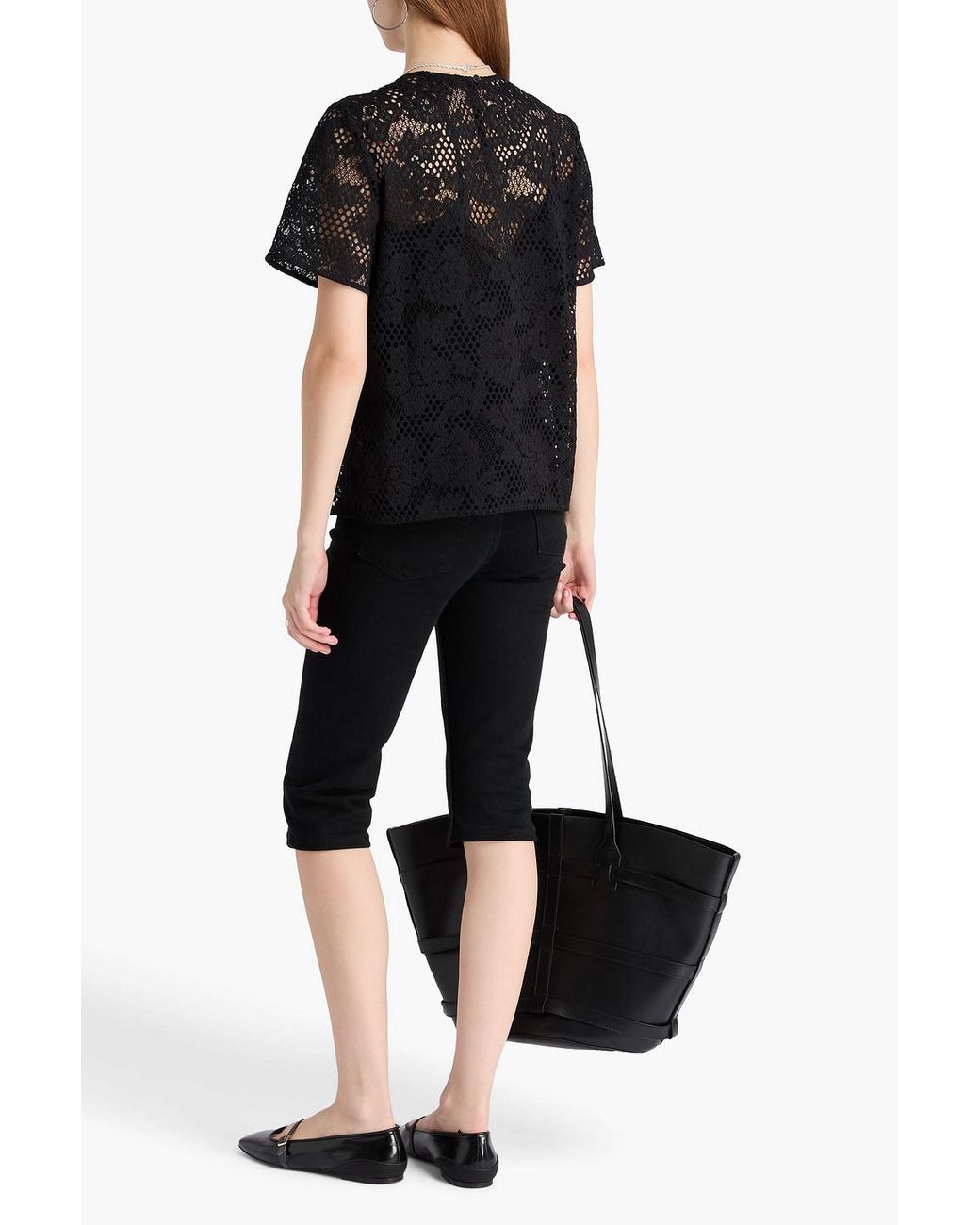 Rag & Bone Black Sammie Corded Lace Top