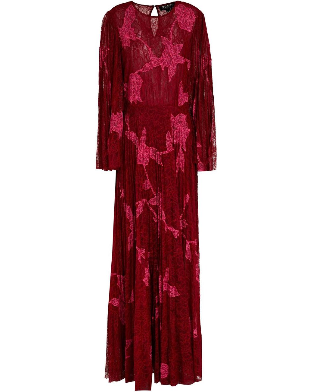 Sachin & Babi Modi Pleated Corded Lace Gown in Burgundy (Red) | Lyst Canada
