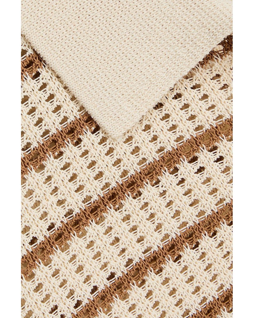 Rag & Bone Natural Viola Striped Ribbed Cotton-blend Polo Sweater